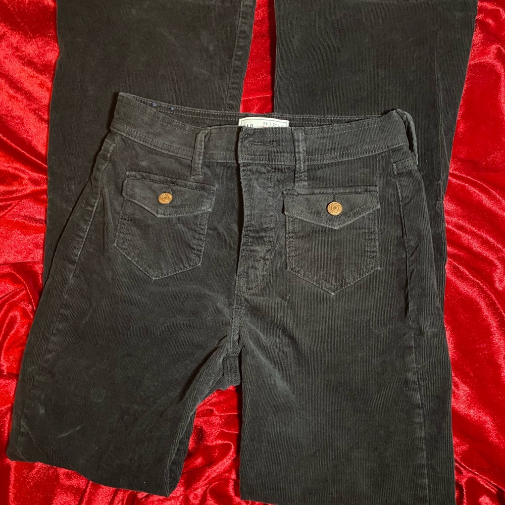 GAP High Rise 70s Flare Pants in Black